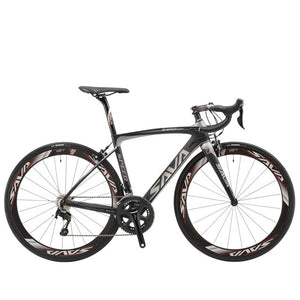 SAVA 700C Road Bike T800 Carbon Fiber Frame / 50MM Wheelset / Fork/ Handlebar/ Headset/ Seatpost with SHIMANO 22 Speed 105 5800