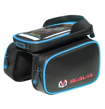 SAVA Front Bicycle Bag Waterproof Cycling Bike Frame Tube Bag Double Pouch Cycling  Bags for 6.2inch Cell Phone Smartphone Case