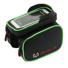 SAVA Front Bicycle Bag Waterproof Cycling Bike Frame Tube Bag Double Pouch Cycling  Bags for 6.2inch Cell Phone Smartphone Case
