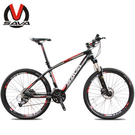 SAVA Carbon Fiber 26inch MTB Mountain Bike-Madrid 27S/30S Double Disc Brake Bicycle & SHIMANO/ 30S MicroSHIFT Derailleur 3Colors