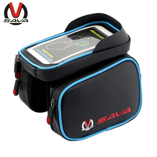 SAVA Waterproof Cycling Front Bag Touch Screen Bike Bag Tube Frame Pannier Double 3 Sizes Supply Pouch Phone Bicycle Bag