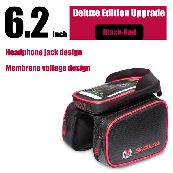 SAVA Waterproof Cycling Front Bag Touch Screen Bike Bag Tube Frame Pannier Double 3 Sizes Supply Pouch Phone Bicycle Bag