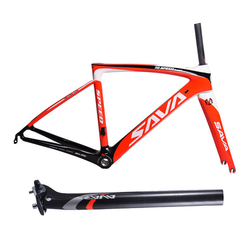 SAVA High Quality T800 Carbon 700C Road Bike Frame 1050g Racing Road Bicycle Frame 48cm 50cm 52cm with Carbon Fork + Seatpost