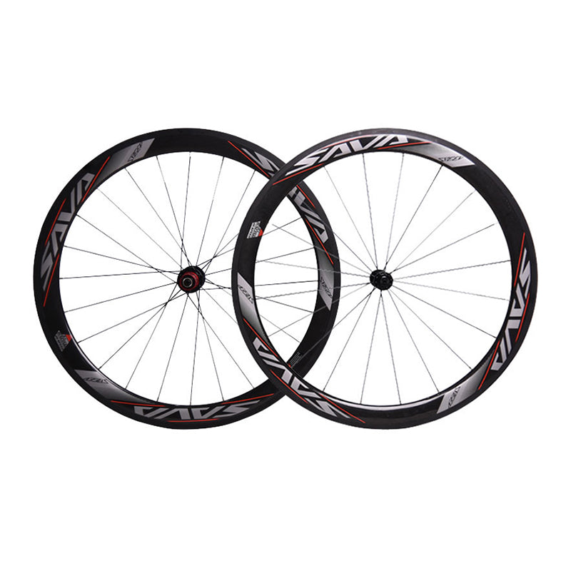 SAVA 700C Racing Bicycle Carbon Wheels 50mm Carbon Road Bike Wheelset Clincher 3K cadre carbone Wheel Chosen Four-bearing Hub