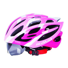 SAVA Adjustable Adults Cycling Bike Helmet with Inner Padding 25 Vents Integrally Molded Bicycle Helmets Goggles with 2 Lens