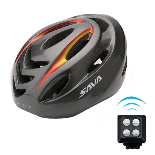 SAVA Bicycle helmet Bike helmet Night cycling safe helmet with turning light LED Wireless control USB charge Helmet Universal